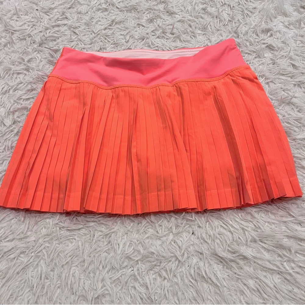 LULULEMON Pleat To Street Tennis Skirt II Grapefruit Orange Sz 4 Skort